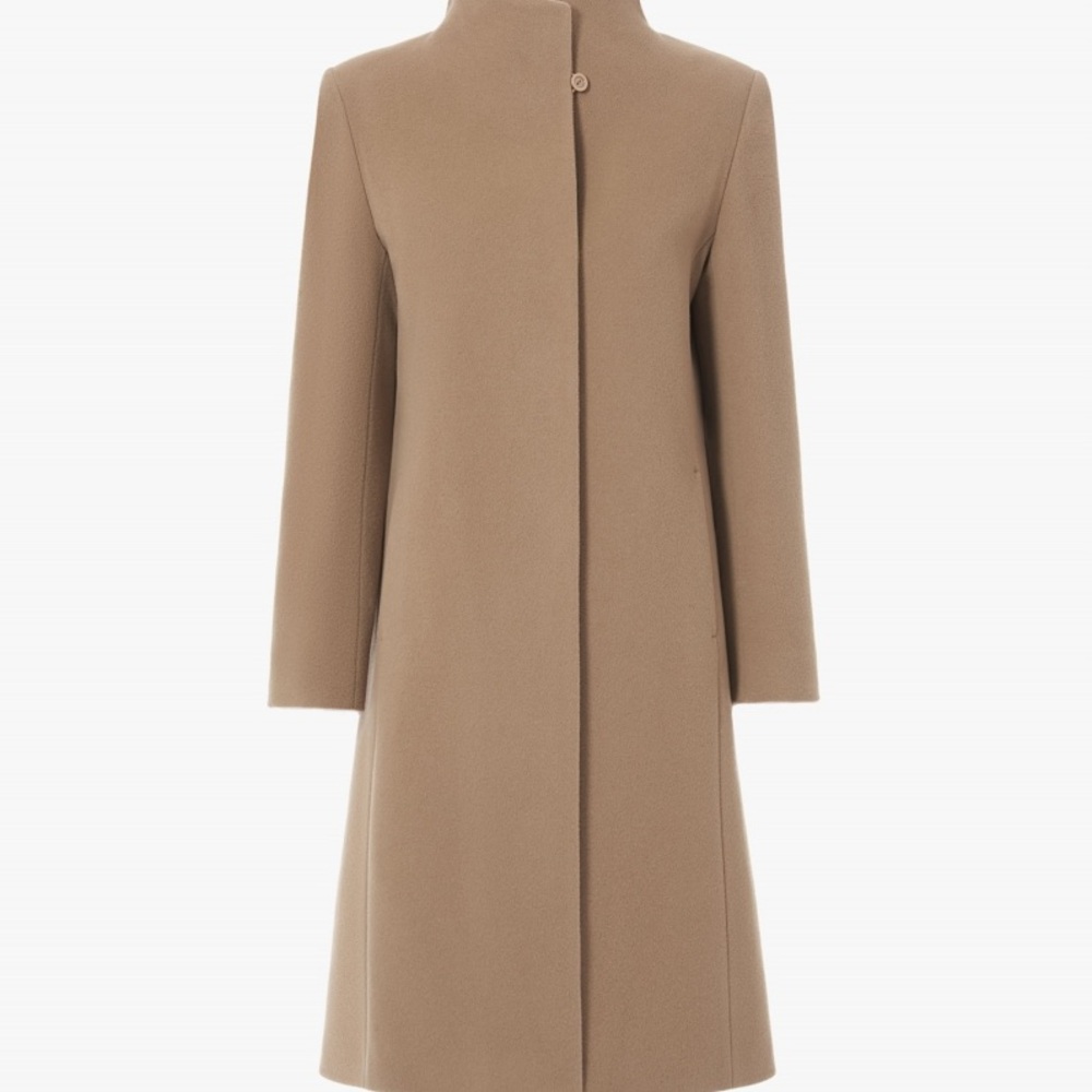 NWT Cinzia Rocca Icons Taupe Wool Cashmere Coat Italy Minimalist Size 12 - Picture 3 of 14